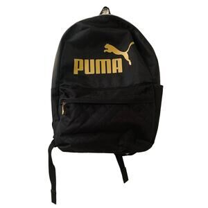 PUMA Black and Gold Logo Backpack Mesh Back Adjustable Straps